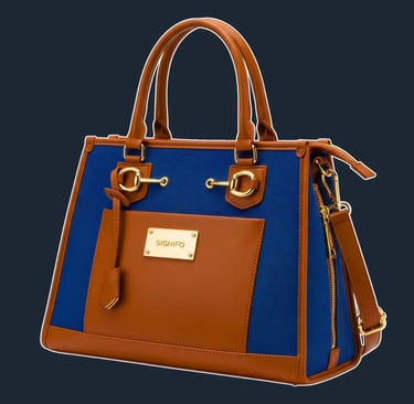 A structured, trapezoid-shaped tote with a flat, reinforced base and elegant side gussets.