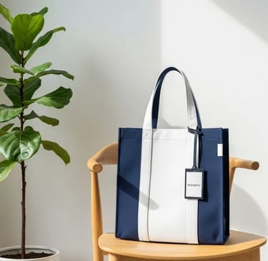Tingkatkan kreativitas DIY tote bag dengan menambahkan aksesoris seperti luggage tag kustom.