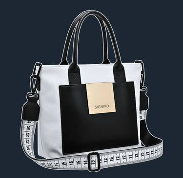 A sharp, structured, and geometric tote bag with defined edges.