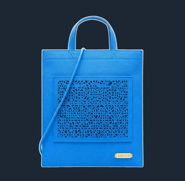 A perfectly flat, minimalist 'envelope' or 'document' tote with sharp, sealed edges and no visible gussets.