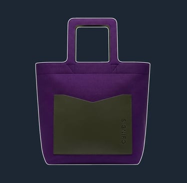 A clean, minimalist, and perfectly rectangular 'shopper' tote with no visible seams