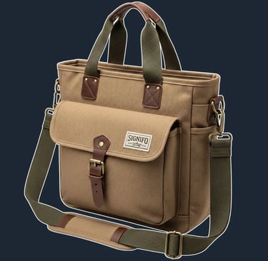 A sturdy, multi-pocket utility tote with a rectangular shape and a reinforced structure.