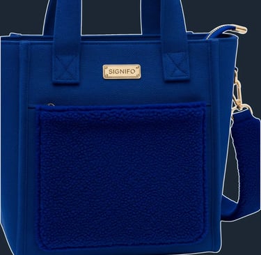 A clean, modern, boxy tote with sharp, defined edges.