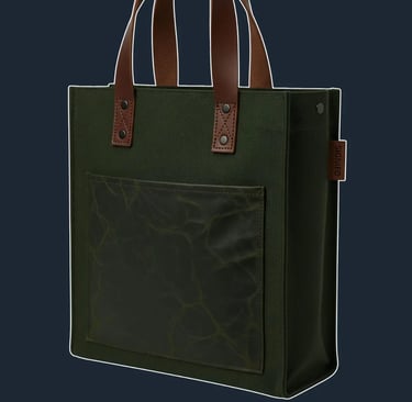 A clean, minimalist, north-south tote with a very simple and sharp rectangular silhouette.