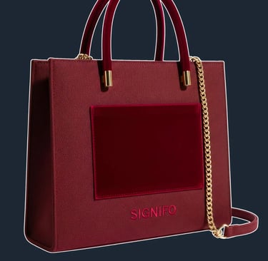 A sleek, minimalist, rectangular tote with clean lines and an almost seamless appearance.