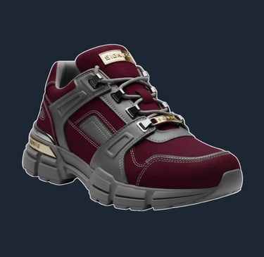 Sepatu sneaker "Collosus" Signifo kanvas Maroon Red dan abu-abu
