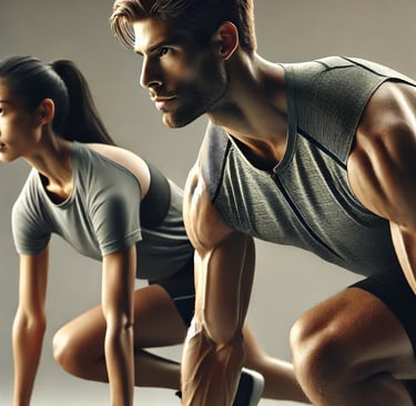 um casal se exercitando. 