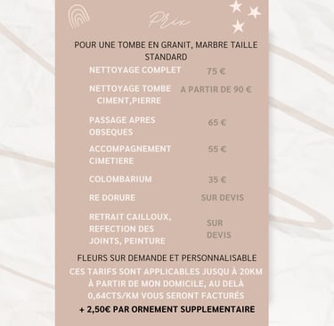 tarifs nettoyage entretien sépulture