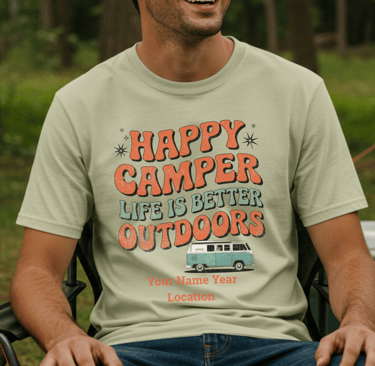 Happy Camper RV life personalized tshirt