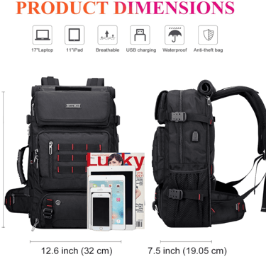 Travel Backpack for a long hike with portable power