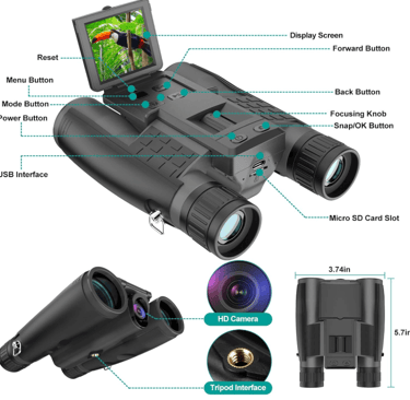 binocular set with color display