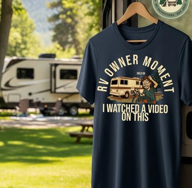 Horacio & Visconti RV Owner Moment t-shirt – I Watched a Video on This – perfect for new boondockers