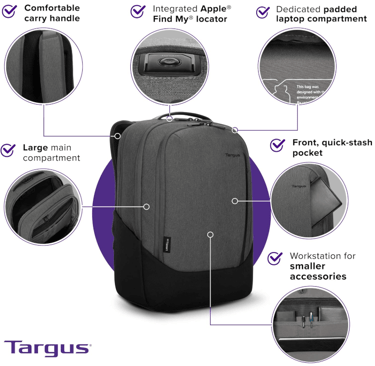 Travel backpack with Apple smart tag integrated