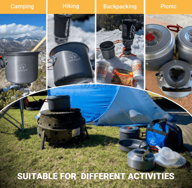 Bulin camping cookware for camping, hiking, backpacking, picnic for an adventure weekend trip
