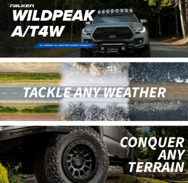 Falken Wildpeak A/T4W, one of the best all-terrain tires 2025, providing traction for overlanding
