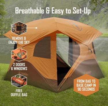 Gazelle T4 pop up camping tent, easy set up tent pitches in seconds