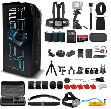 Travel GoPro camera and accessories