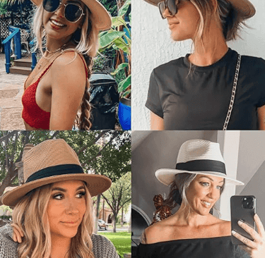 a woman wearing a hat and sunglasses