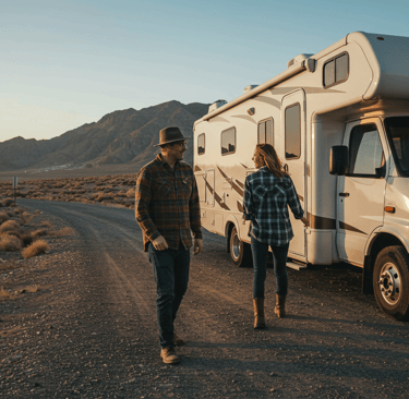Best clothes for RV travel 2025 showcased by people enjoying RV life in various US destinations