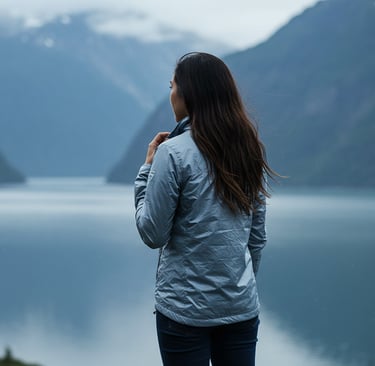 Traveler demonstrating versatile digital nomad clothing suitable for work and exploring