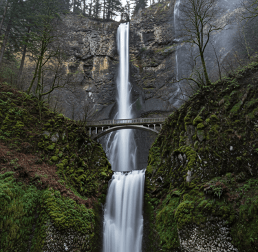 The majestic Multnomah Falls in the Columbia River Gorge
