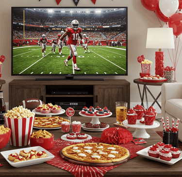 Super Bowl 2025 staycation ideas a living room with a television