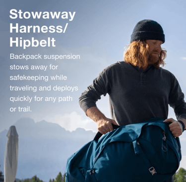 Man using Osprey Farpoint 40 for travel