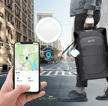 person walking with luggage with Features of GPS smart luggage