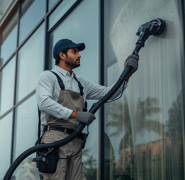 nettoyage des vitres par un aspirateur