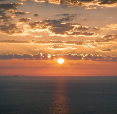 Couché de soleil sur la mer
