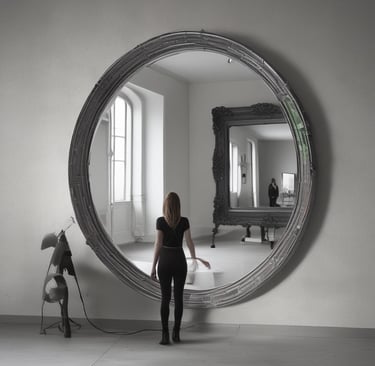 Three individuals are engaged in conversation in a bar or cafe setting. One person is gesturing with their hand while the others smile, suggesting a positive interaction. Behind them, a banner displays the words 'Connect, Grow, Thrive.'.