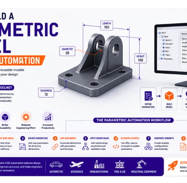 Parametric CAD automation infographic