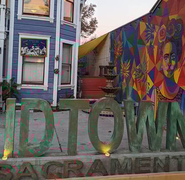 artistic photo capture of a sign that reads "midtown"