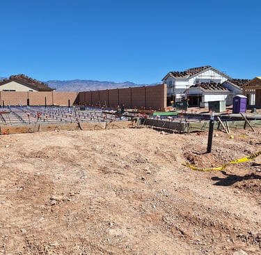 a construction site with a fenced in area with a fenced in area with