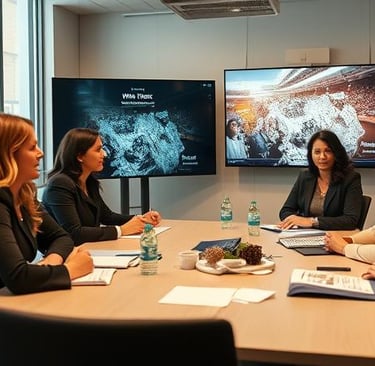 a group of people sitting around a table