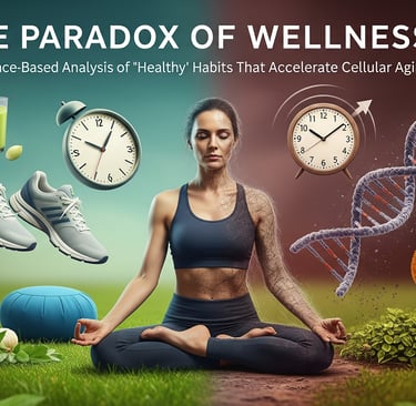 a woman sitting in a yoga pose with a clock and a clock