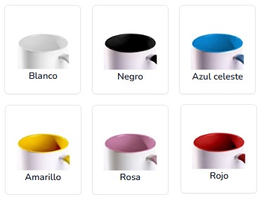 Colores disponibles para tazas de 440 ml.