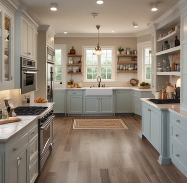 a stove top oven sitting inside of a kitchen