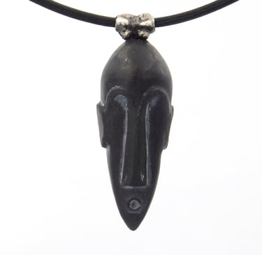 Pendant, African mask, stone, contemporary jewellry