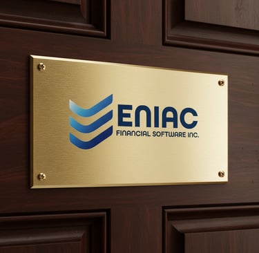 Eniac Door signage and logo design by : Mantegh Studio