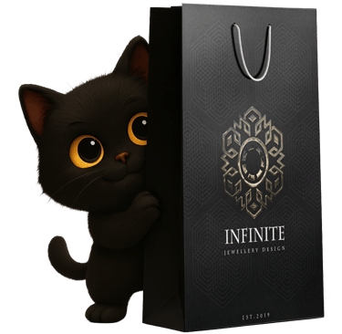 Mantegh Studio Mascot standing beside the Infinite SHoping bag design by : Mantegh Studio