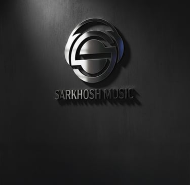 Sarkhosh Music 3d logo design mockup- design by : Mantegh Studio