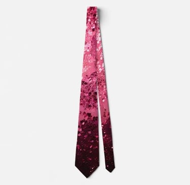 Elegant Pink Sparkly Sequin Neck Tie