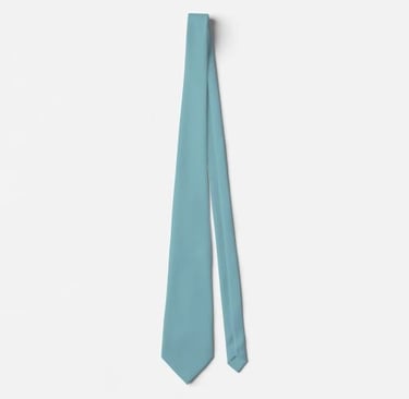 Minimalist Teal Blue Solid Color Necktie