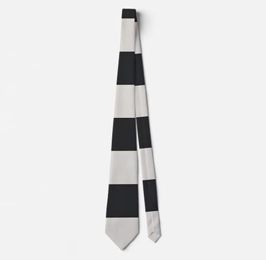 Monochrome Black And White Checkerboard Style Neck Tie