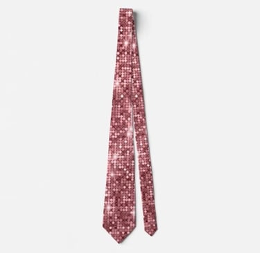 Radiant Rose Gold Sparkling Glitter Neck Tie