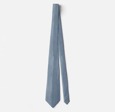 Trendy Vertical Denim Stripes Neck Tie
