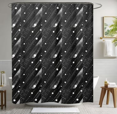 Black and White Modern Style Shower Curtain