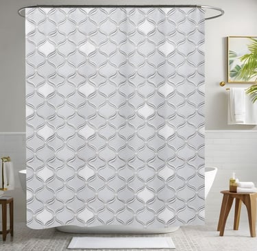 Simple White Shower Curtain Style 2