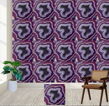 Amethyst Geode Tile - Purple Crystal Stone Pattern